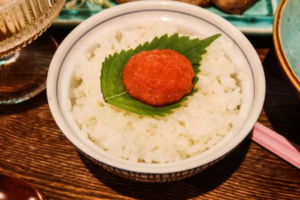 stock image close up of Japanese Pollock roe on rice