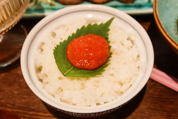 stock image close up of Japanese Pollock roe on rice