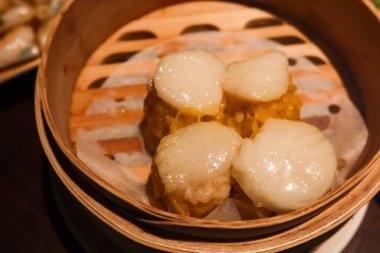 Çin Çin Çin usulü Çin usulü Dim Sum 'a yakın çay evinde Atrina kıymalı domuz 