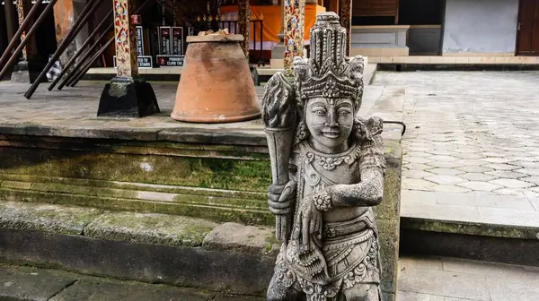 Pura Tirta Empul,Tampaksiring, Ubud, Bali, Indonesia- 19 Aug 2025: Hindu spiritual god statue guardian in the temple 