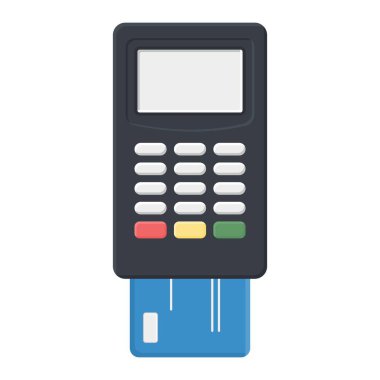 ATM Makine ve Kart Tasarımı. Alışveriş Ödemeleri. Vektör Kredi Kartı İllüstrasyonu.