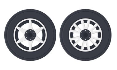 Siyah Araba Tekerleği elementi. Lastik Araba Tekerleği Tasarımı. Tekerlek Simgesi.