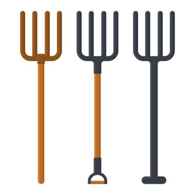 Kara Tahta Çatal Tasarım Koleksiyonu. Bahçe Aletleri Koleksiyonu. Pitchfork Simgesi.