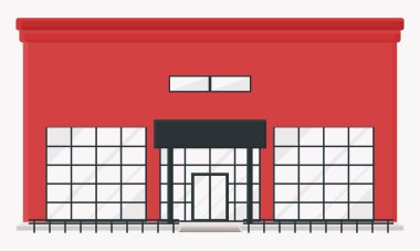 Kırmızı Depo Depo Yer Vektörü. Kırmızı Depo Binası. Dağıtım Tesisi.