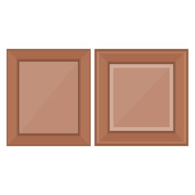 Ahşap Fotoğraf Çerçeve Vektörü. Boş Ahşap Fotoğraf Çerçevesi Dekorasyonu. Fotoğraf Çerçevesi Malzemesi.