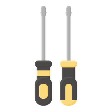 Siyah tornavida tamir aletleri taşıyıcısı. Tornavida Elementleri Çalışma Aletleri. Tornavida Simgesi.