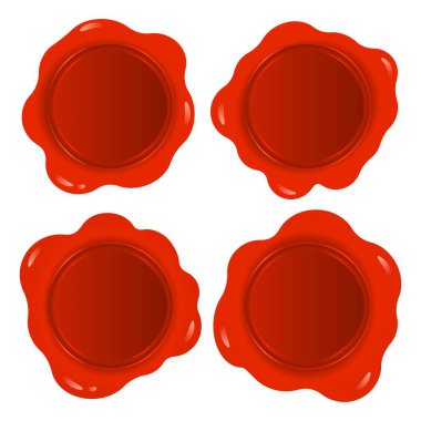 Resmi Anlaşma Mühür Vektörü. Parlak Kırmızı Balmumu Damga Elementi.