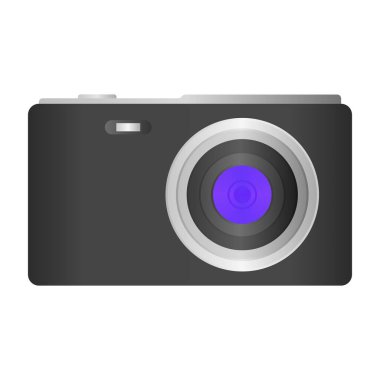 Siyah Fotoğraf Makinesi Vektörü. Beyaz Arkaplanda Fotoğraf Makinesi. Basit Kamera Simgesi.