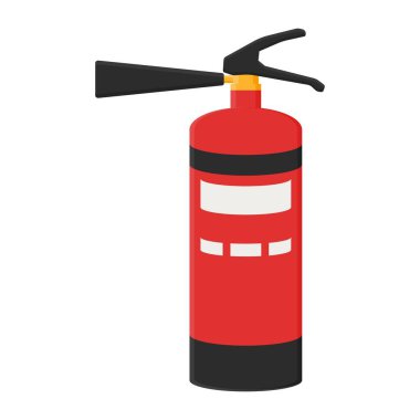 Acil durum taşıyıcısı için kırmızı yangın söndürücü. Güvenlik için yangın söndürücü ikonu. İtfaiye Ekipmanı.