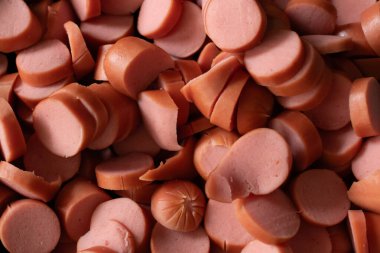 Doğranmış sosislilerin tam kare görüntüsü