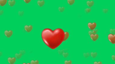 Aşk ve sevginin ifadesi olarak kalp sembolünün animasyonu