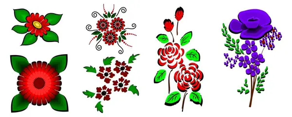 Çiçek Aşıkları ve Tasarımcılar için Güzel Çiçek Vektör Sanat Koleksiyonu.