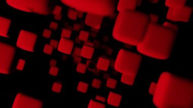 Parlayan güzel parçacıkların olduğu soyut kırmızı arkaplan. 3d oluşturma