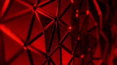 kırmızı soyut arkaplan. Çokgen geometrik şekiller. 3d oluşturma