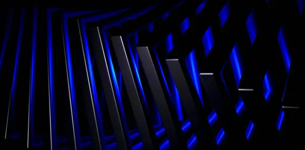 Metal ızgaralı soyut mavi arkaplan. 3D görüntüleme, 3D resimleme.