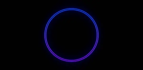 Siyah arkaplanda neon ışık çerçevesi, vektör illüstrasyonu.
