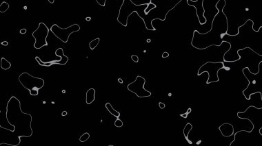 Kara Tuval Üzerinde Soyut Topografik Konturlar