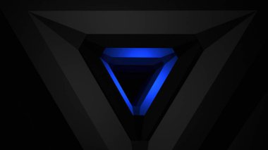 Striking Black and Blue Neon Triangle Abstract Design with Futuristic Glow clipart