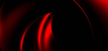 Koyu Kırmızı Dalga Çizgisi Soyut Tasarım Pürüzsüz Akış ve Kalın Görünümlü