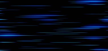 Buz Mavisi Yatay Neon Hattı Karanlık Gelecek Üzerine Parıldıyor