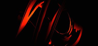 Kırmızı ve Turuncu Dalgalı Çizgi Özeti ve Karanlık Gradyan Arkaplan Tasarımı