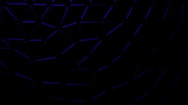 Parlayan Işık ve Dinamik Hareketli Mavi Neon Üçgen Efekti 3B Animasyon Döngüsü Animasyonu