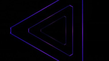 Karanlık Arkaplanda Dönen Neon Üçgeni 3 boyutlu Canlandırma