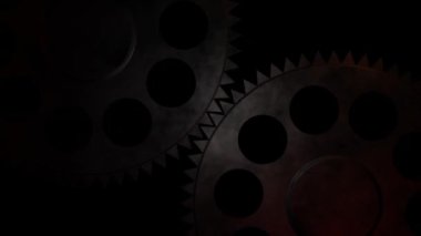 Üç boyutlu animasyon döngüsü animasyonunda Hassas Arkaplan Hareketli İki Dönen Dişli Tekerlek