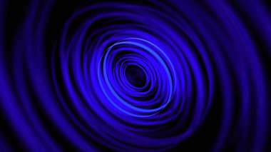 Mavi Neon Çember Geometrik Soyut Tasarım Parlak Efekt ve Derinlik 3D