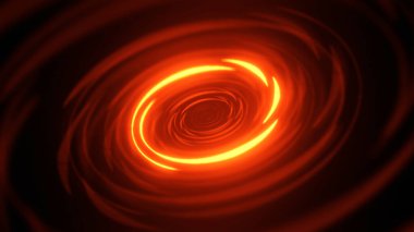 Ateş Neon Spiral Geometrik Soyut Tasarımı Parlayan Efekt ve Derinlik 3D