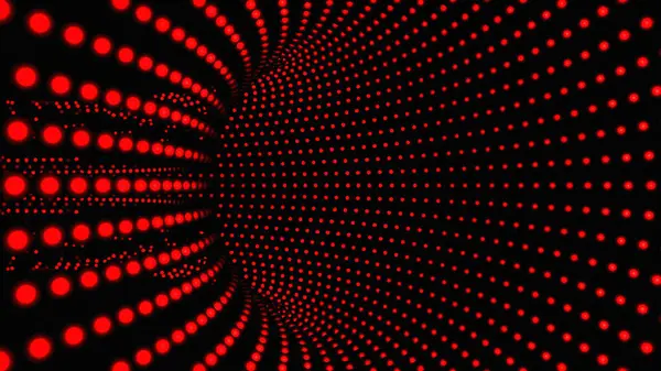 Dinamik Koyu Kırmızı Nokta Bilimkurgu Tüneli ve 3D Geleceği Geometrik Soyut