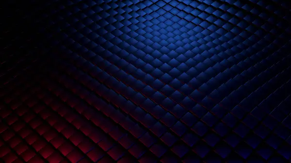 Fütürist Mavi ve Kırmızı Dalgalı Küpler Bilim-Kurgu Soyut Geometrik Tasarımı