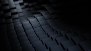 Kusursuz akış ve dinamik hareket döngüsü animasyonuna sahip soyut siyah dalgalı küp tasarımı