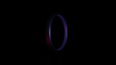 Mavi ve Pembe Dönen Çember Karanlık Arkaplan üzerinde Dinamik Geometrik Tasarım ile 3B Canlandırma Döngüsü Animasyonu