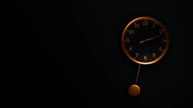 İkinci el dönen klasik altın analog mekanik saat ve ayrıntılı vites hareketi animasyonu