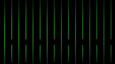 Yumuşak hareket ve gelecekteki görsel efekt döngüsü ile dinamik düşen yeşil neon çizgisi