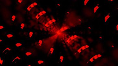 Parlayan Kırmızı Neon Dalgalı Çizgi Dokusu Dinamik Geometrik Soyut Tasarım 3B Animasyon Döngüsü Animasyonu