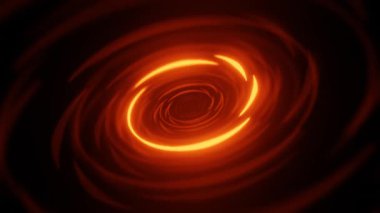 Titreşimli dönen neon spirali uzayda dinamik hareket yaratıyor. Parlak efekt animasyonu ile birlikte.