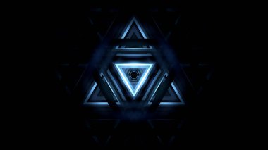 Koyu Arkaplan Bilimkurgu Sanatı Üzerine Buz Mavi Üçgeni