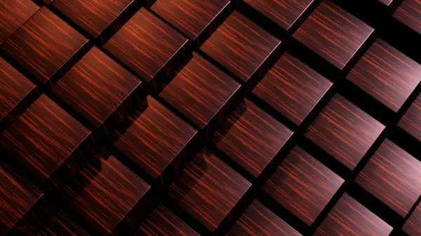 Tahta Kübik Desen Doğal Geometrik Tasarım