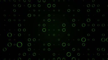 Siberpunk Yeşil Neon Çemberi Matris Animasyonu - Hacker Ekran Hareketi Döngüsü