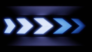 Karanlık Uzayda Parlayan Geleceğin Mavi Neon Oku