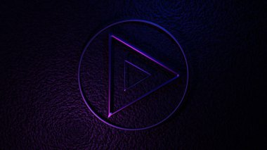 Geometrik Çember ve Çift Üçgenli Pembe & Mavi Gradyan Soyut