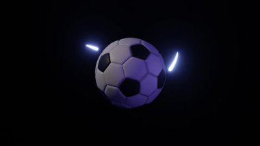 Elektrikli Mavi Neon Işıklı Dönen Futbol Topu