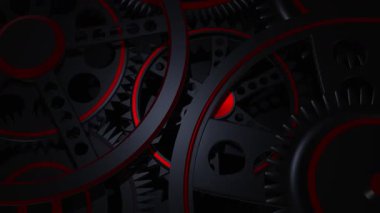 Hipnotik Siyah ve Kırmızı Çark Döndürme Döngüsü