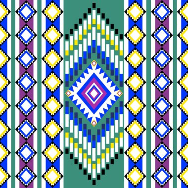 Geometrik Etnik Desen Tasarım Arkaplanı veya Duvar Kağıdı.