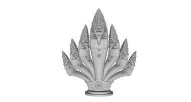 Naga suda oynuyor. 3B model.