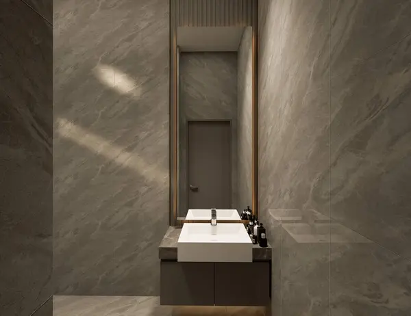 Banyo iç tasarımı ve dekorasyonu modern tarz. 3d oluşturma