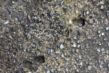 Koyu beton döşeme, doku veya sırtüstü küçük taşlar.