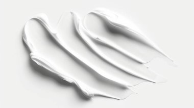 Close-up view of a smooth, wavy white cream texture, showcasing its rich and creamy consistency. clipart